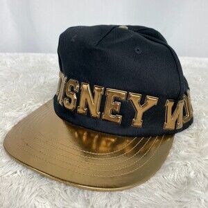Disney Parks Walt Disney World Black Gold Adjustable Snapback Hat